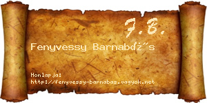 Fenyvessy Barnabás névjegykártya
