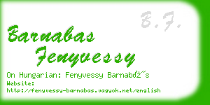 barnabas fenyvessy business card